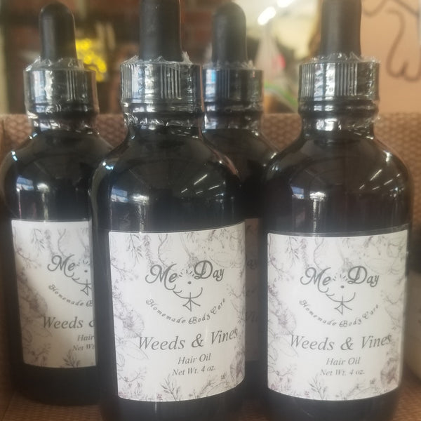 4.0 oz glass dropper bottle Weeds & Vines Hair Oil